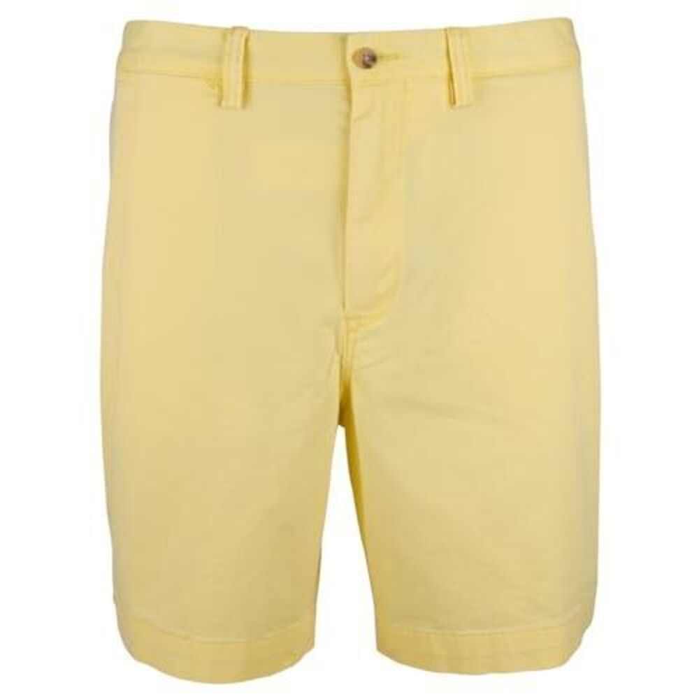 NWT Men's Classic Fit Stretch 9" Flat Front Chino Shorts Yellow 38$ 98.5